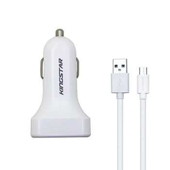 شارژر فندکی کینگ استار مدل KC103 A به همراه کابل تبدیل microUSB